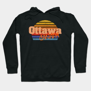 Ottawa Canada retro vintage typo sun sunset Hoodie